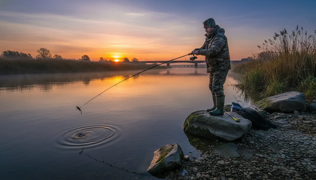 Vissen op Snoekbaars vanaf de Kant