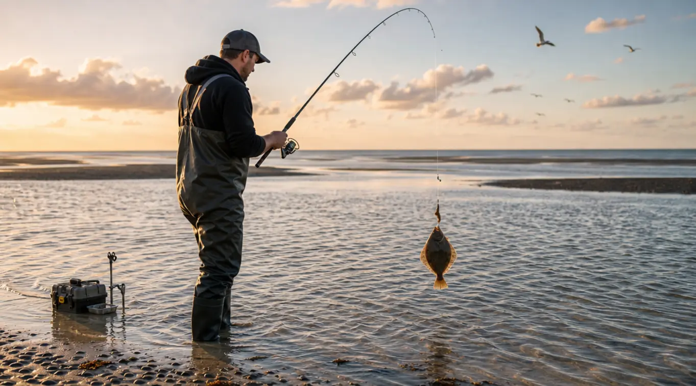 Vissen op Platvis Waddenzee