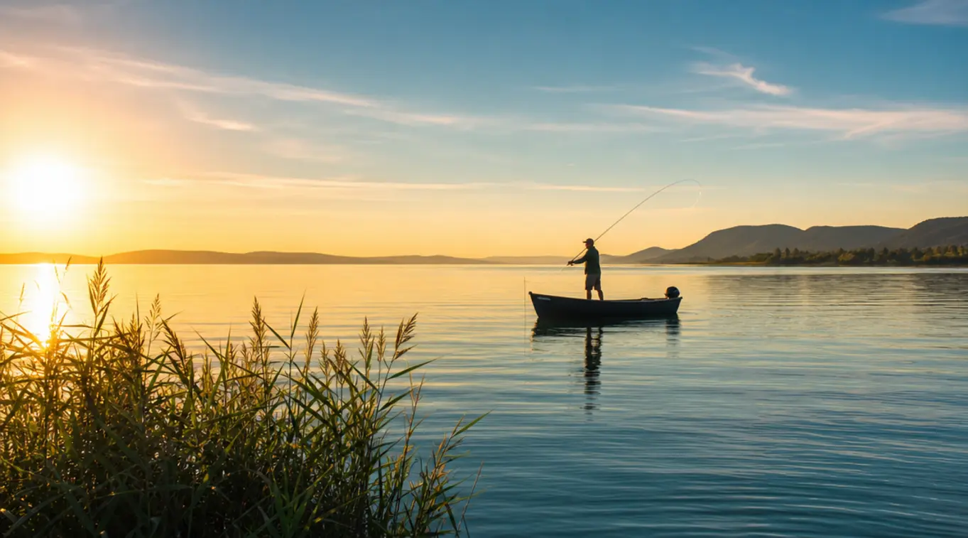 Vissen op het Balatonmeer