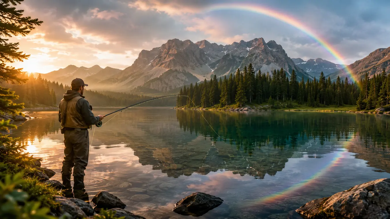 Vissen op Rainbow Lake