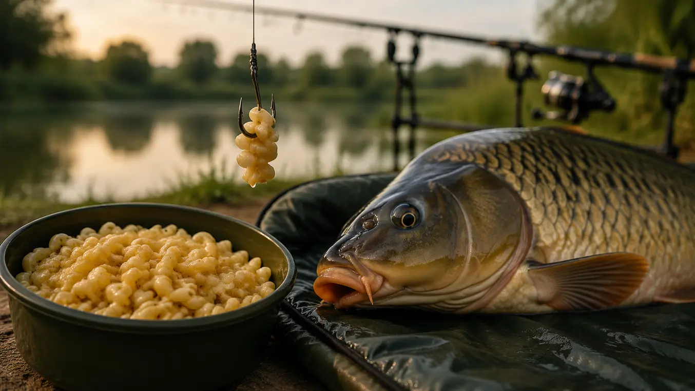 Vissen met Macaroni op Karper