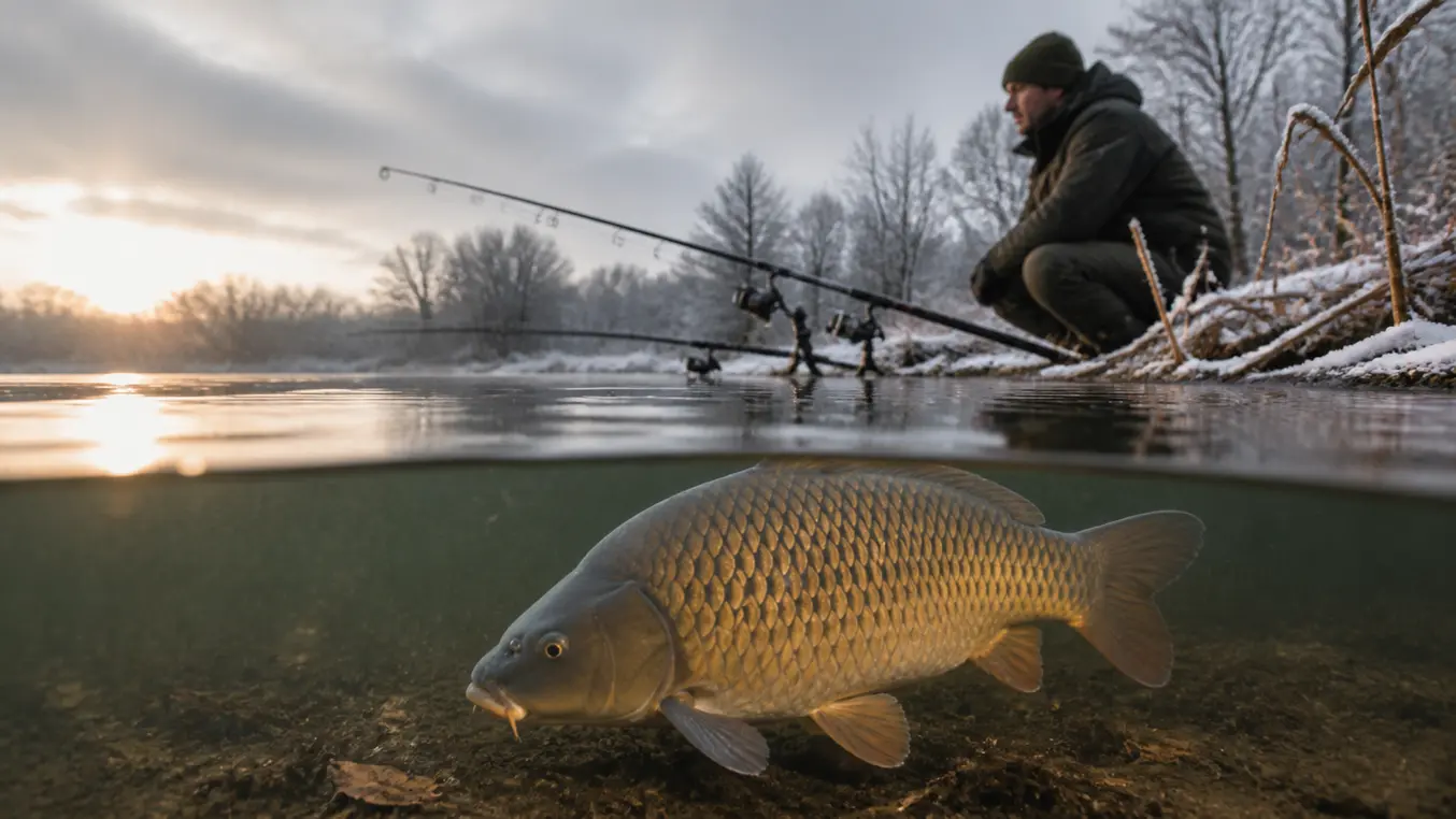 Vissen in de Winter op Karper